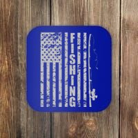 Vintage American Fishing Flag Pole USA Coaster