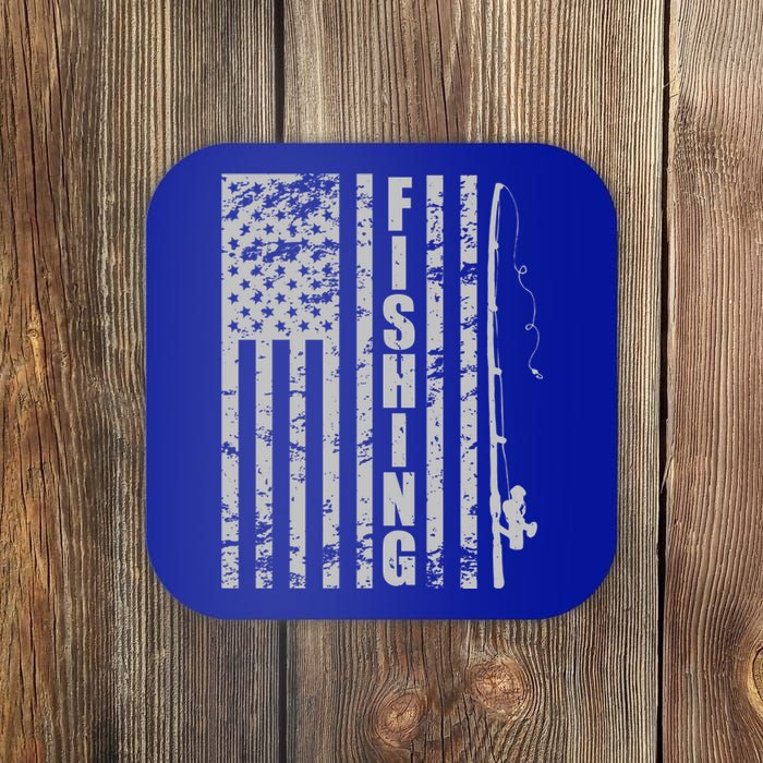 Vintage American Fishing Flag Pole USA Coaster