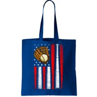 Vintage American Flag Baseball Lovers Patriotic Mom Dad Gift Tote Bag