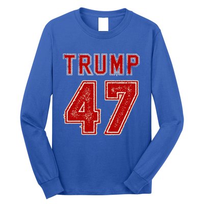 Vintage American Flag Trump 2024 Gift Long Sleeve Shirt