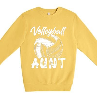 Volleyball Aunt For Wo Family Matching Player Team Auntie Premium Crewneck Sweatshirt