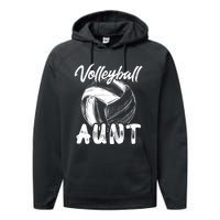 Volleyball Aunt For Wo Family Matching Player Team Auntie Performance Fleece Hoodie