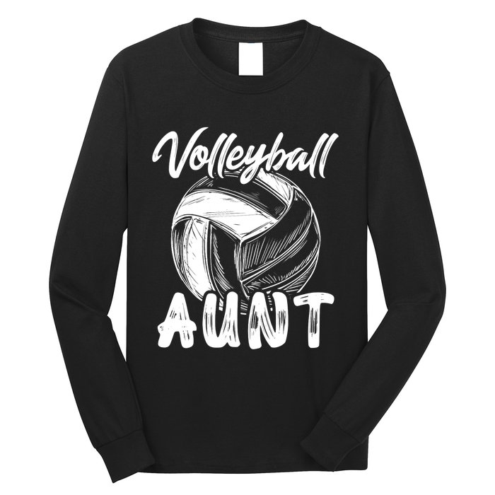 Volleyball Aunt For Wo Family Matching Player Team Auntie Long Sleeve Shirt