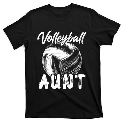 Volleyball Aunt For Wo Family Matching Player Team Auntie T-Shirt