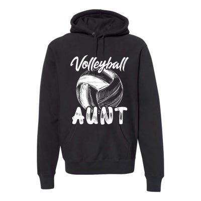 Volleyball Aunt For Wo Family Matching Player Team Auntie Premium Hoodie