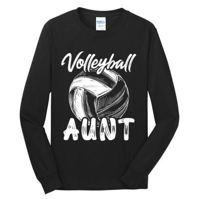 Volleyball Aunt For Wo Family Matching Player Team Auntie Tall Long Sleeve T-Shirt