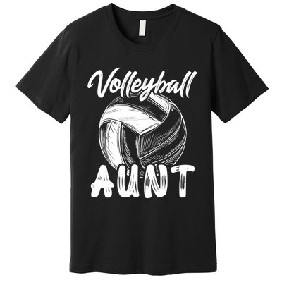 Volleyball Aunt For Wo Family Matching Player Team Auntie Premium T-Shirt