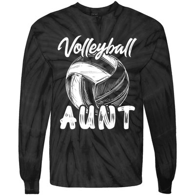 Volleyball Aunt For Wo Family Matching Player Team Auntie Tie-Dye Long Sleeve Shirt