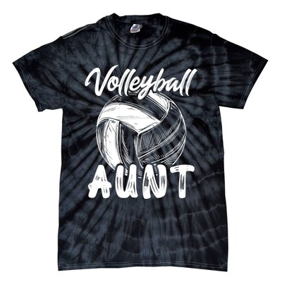 Volleyball Aunt For Wo Family Matching Player Team Auntie Tie-Dye T-Shirt