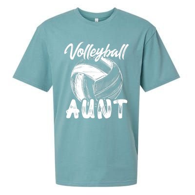 Volleyball Aunt For Wo Family Matching Player Team Auntie Sueded Cloud Jersey T-Shirt