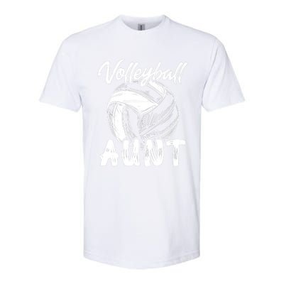 Volleyball Aunt For Wo Family Matching Player Team Auntie Softstyle CVC T-Shirt