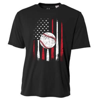 Vintage American Flag Baseball Team For Boy Girl Wo Cooling Performance Crew T-Shirt