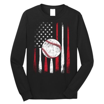 Vintage American Flag Baseball Team For Boy Girl Wo Long Sleeve Shirt