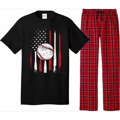 Vintage American Flag Baseball Team For Boy Girl Wo Pajama Set