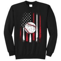 Vintage American Flag Baseball Team For Boy Girl Wo Tall Sweatshirt