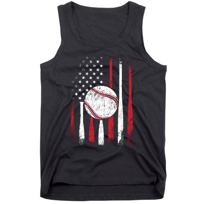 Vintage American Flag Baseball Team For Boy Girl Wo Tank Top