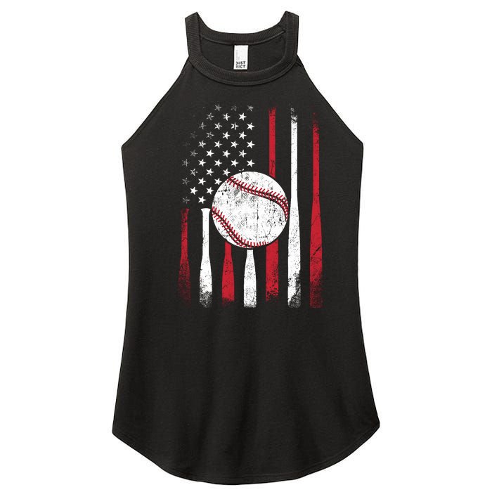 Vintage American Flag Baseball Team For Boy Girl Wo Women’s Perfect Tri Rocker Tank