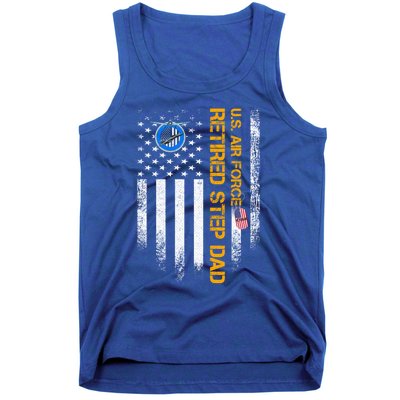 Vintage American Flag Us Air Force Proud Retired Step Dad Gift Tank Top