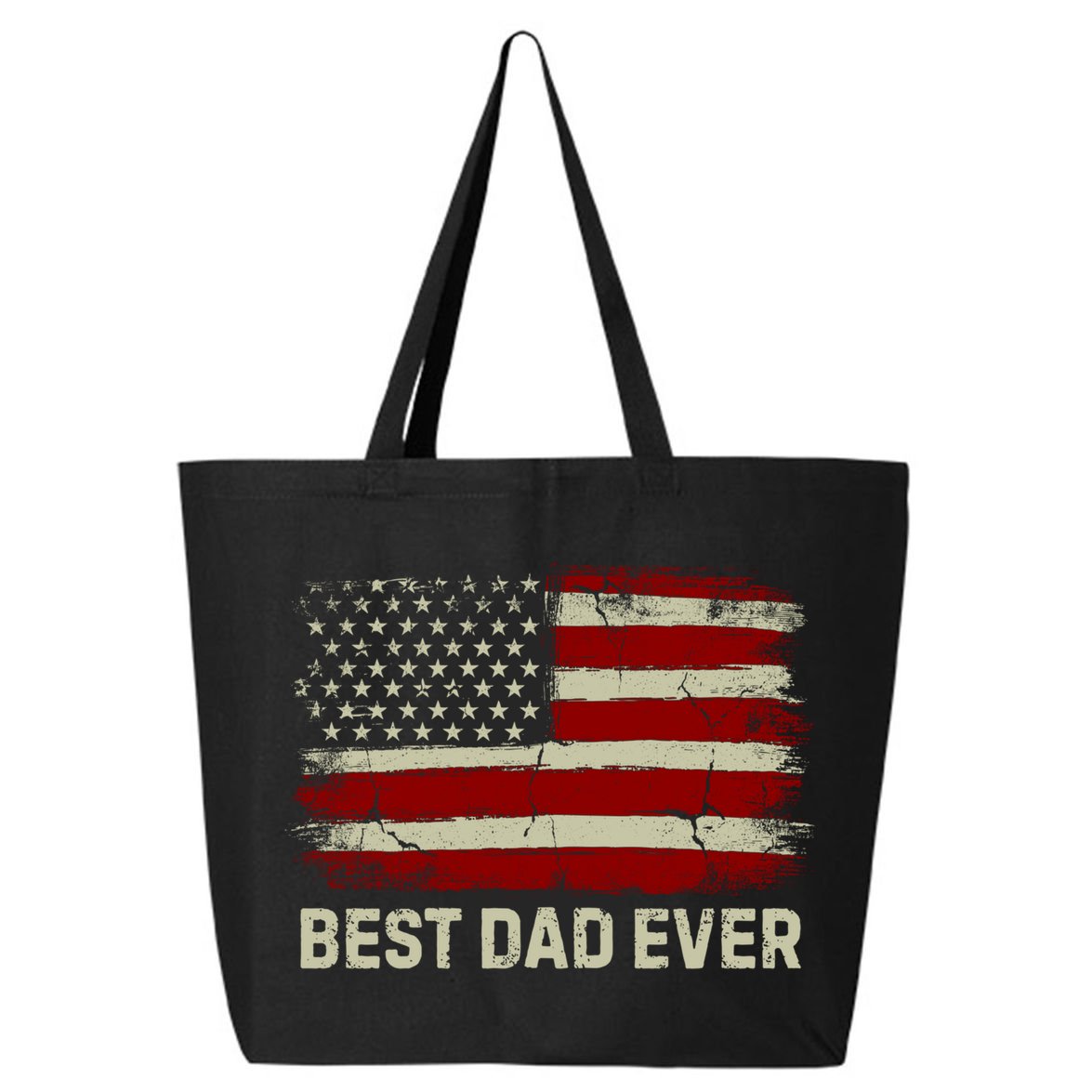Vintage American Flag Funny Patriotic Best American Dad Ever Gift 25L Jumbo Tote