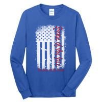 Vintage American Flag Home Of The Free Because Of The Brave Gift Tall Long Sleeve T-Shirt