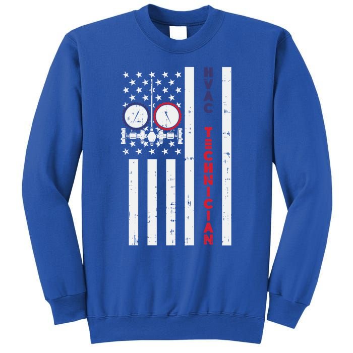 Vintage American Flag Hvac Technician Us Hvac Tech Gift Sweatshirt