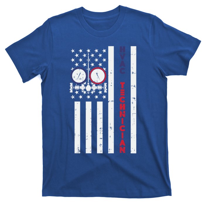 Vintage American Flag Hvac Technician Us Hvac Tech Gift T-Shirt