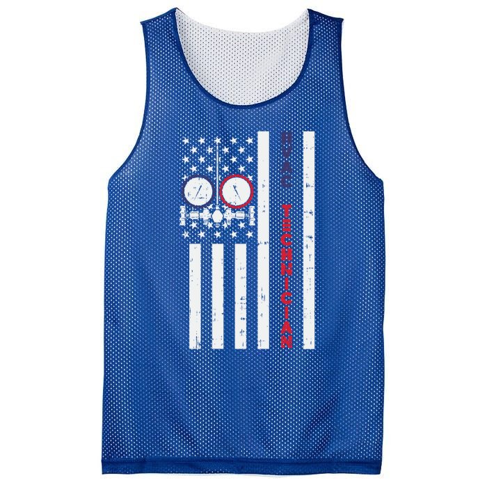 Vintage American Flag Hvac Technician Us Hvac Tech Gift Mesh Reversible Basketball Jersey Tank