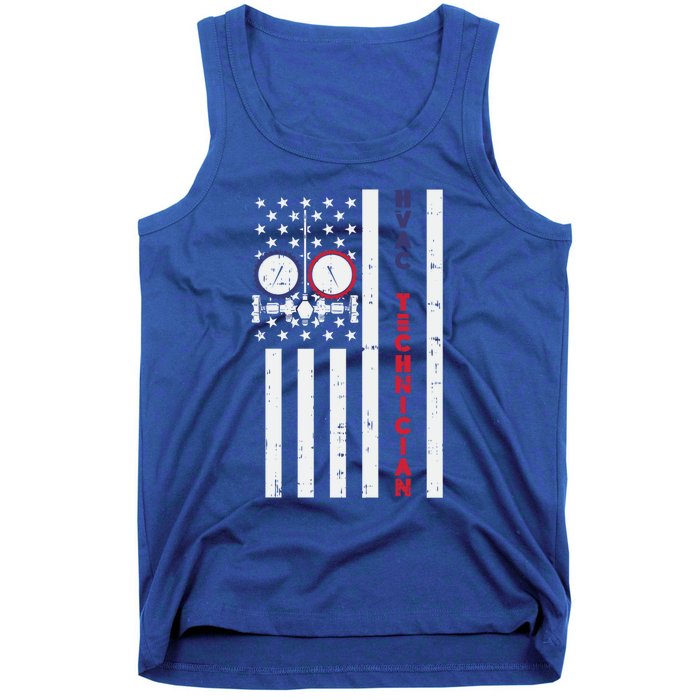 Vintage American Flag Hvac Technician Us Hvac Tech Gift Tank Top