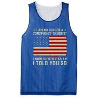 Vintage American Flag I Am No Longer A Conspiracy Theorist Funny Gift Mesh Reversible Basketball Jersey Tank