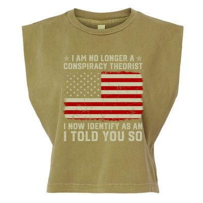 Vintage American Flag I Am No Longer A Conspiracy Theorist Funny Gift Garment-Dyed Women's Muscle Tee