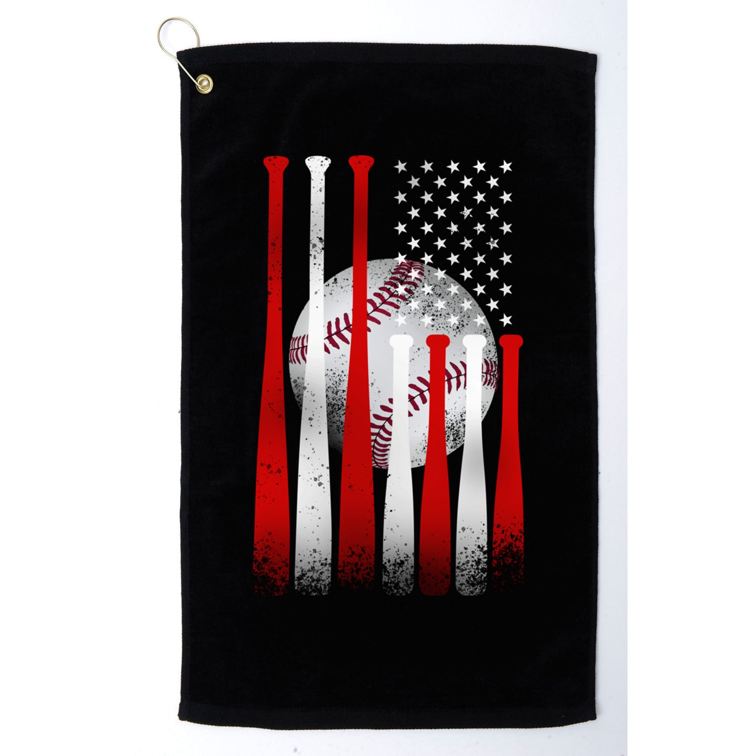 Vintage American Flag Baseball Cool Gift Baseball Fans Gift Golf Towel