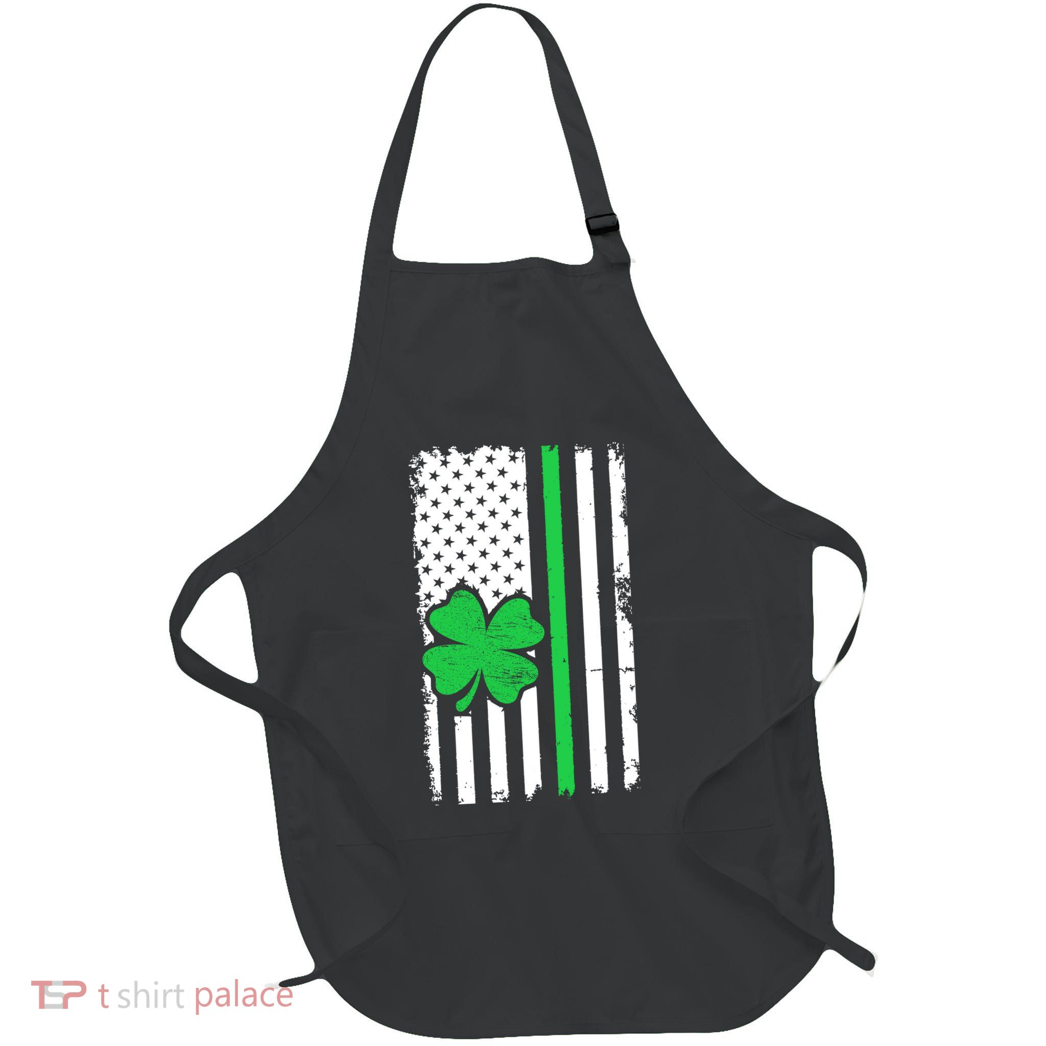 Vintage American Flag St Patricks Day Irish Lucky Shamrock St. Patrick's Day Apron
