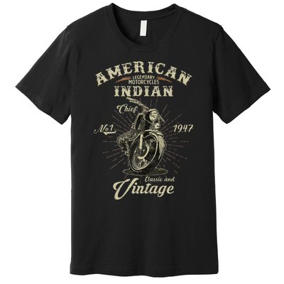 Vintage American For Old Biker Gifts Premium T-Shirt