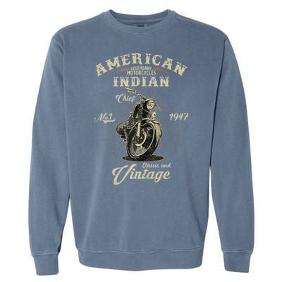 Vintage American For Old Biker Gifts Garment-Dyed Sweatshirt