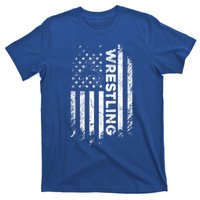 Vintage American Flag Wrestling Patriotic Wrestler Gift T-Shirt