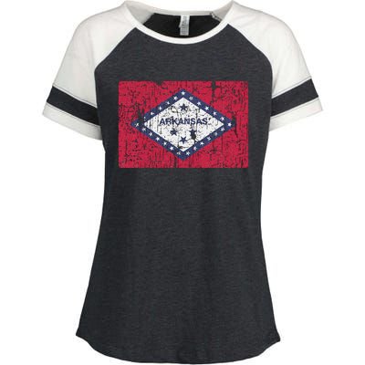 Vintage Arkansas Flag For Souvenir Ar Gift Enza Ladies Jersey Colorblock Tee