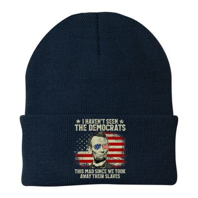 Vintage American Flag Patriots I Haven't Seen The Democrats Knit Cap Winter Beanie