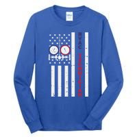 Vintage American Flag Hvac Technician Us Hvac Tech Gift Tall Long Sleeve T-Shirt