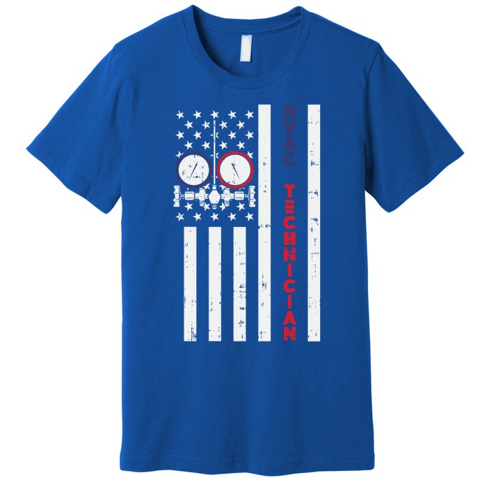 Vintage American Flag Hvac Technician Us Hvac Tech Gift Premium T-Shirt