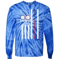 Vintage American Flag Hvac Technician Us Hvac Tech Gift Tie-Dye Long Sleeve Shirt