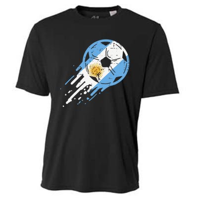 Vintege Argentina Flag Argentine Soccer Fan Cooling Performance Crew T-Shirt