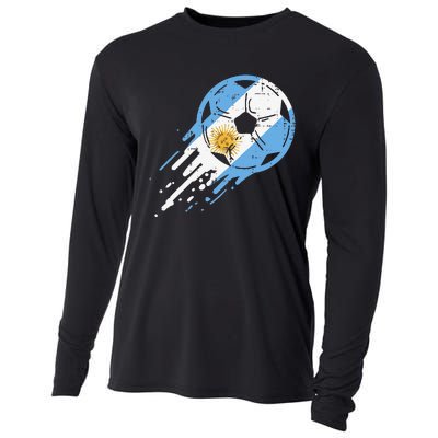 Vintege Argentina Flag Argentine Soccer Fan Cooling Performance Long Sleeve Crew