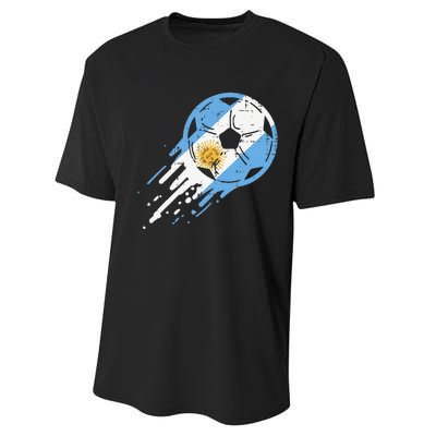 Vintege Argentina Flag Argentine Soccer Fan Performance Sprint T-Shirt