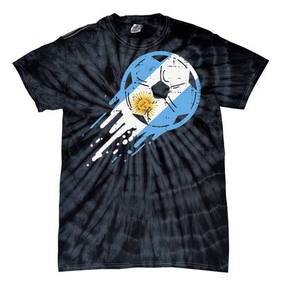 Vintege Argentina Flag Argentine Soccer Fan Tie-Dye T-Shirt