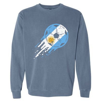 Vintege Argentina Flag Argentine Soccer Fan Garment-Dyed Sweatshirt