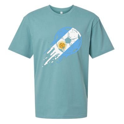 Vintege Argentina Flag Argentine Soccer Fan Sueded Cloud Jersey T-Shirt