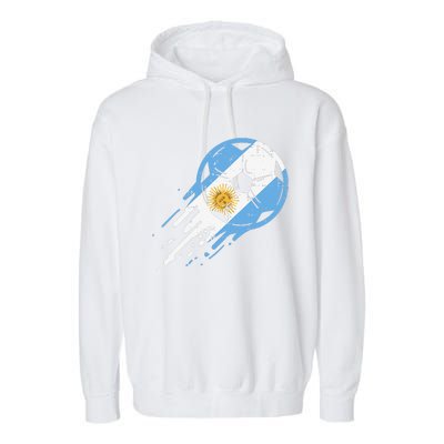 Vintege Argentina Flag Argentine Soccer Fan Garment-Dyed Fleece Hoodie