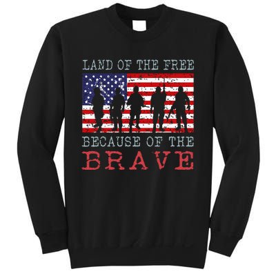 Vintage American Flag Land Of The Free Because Of The Brave Sweatshirt