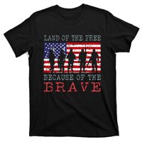 Vintage American Flag Land Of The Free Because Of The Brave T-Shirt