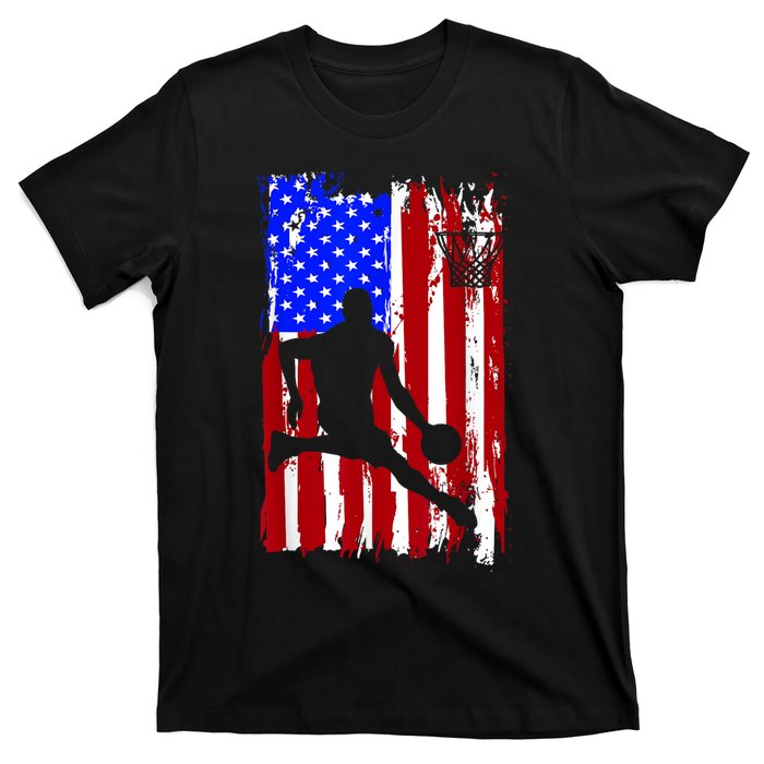 Vintage American Flag Basketball T-Shirt